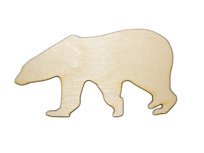 Laser Cut Plywood Polar Bears (5 Pieces)