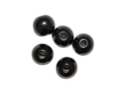 Black Round Beads - 1/2'' (100 pcs)