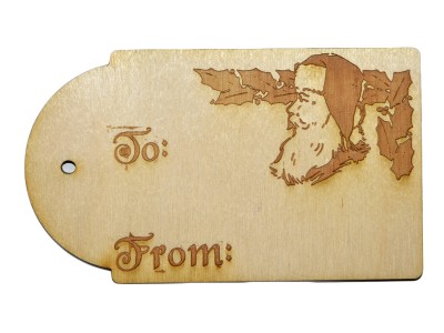 3-1/2'' Christmas / Holiday Domed Gift Tags  w/ Santa engraving (Lot of 10)