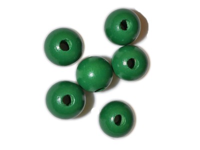 Green Round Beads - 1/2'' (100 pcs)