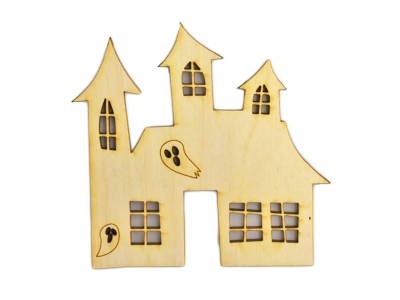 Haunted House w/Ghost Plywood Cut Out (Lot of 10)