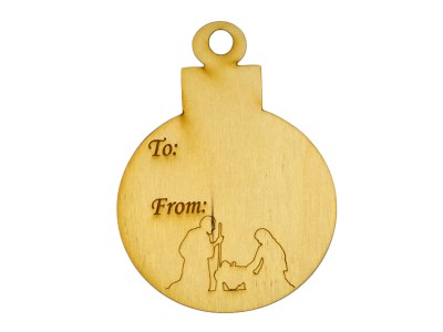 3'' x 4'' Christmas / Holiday Ornament Gift Tags w/ Nativity engraving  (Lot of 5)