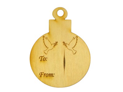 2-1/2'' Christmas / Holiday Ornament Gift Tags w/ Light Dove engraving  (Lot of 10)