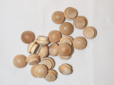 3/8'' Birch Mushroom Buttons (S/S) - Lot of 100 Pieces