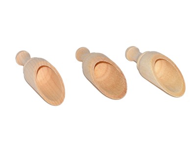 3-3/4'' Wooden Round Scoops (10 pcs)